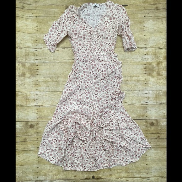 Sandro Dresses | Nwt Sandro Long Printed Asymmetric Dress | Color: Cream/Red | Size: 34eu | Pm-90774200's Closet